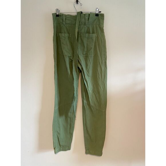 A.L.C Women's Green Textured Pocketed High Waisted Straight leg Cargo - Picture 4 of 8
